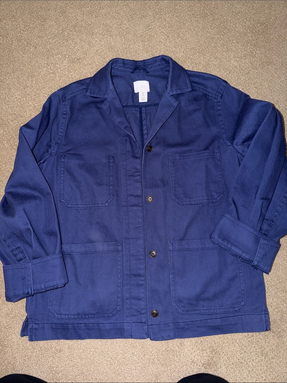 Women’s Blue Workwear Jacket - Classic Button Front